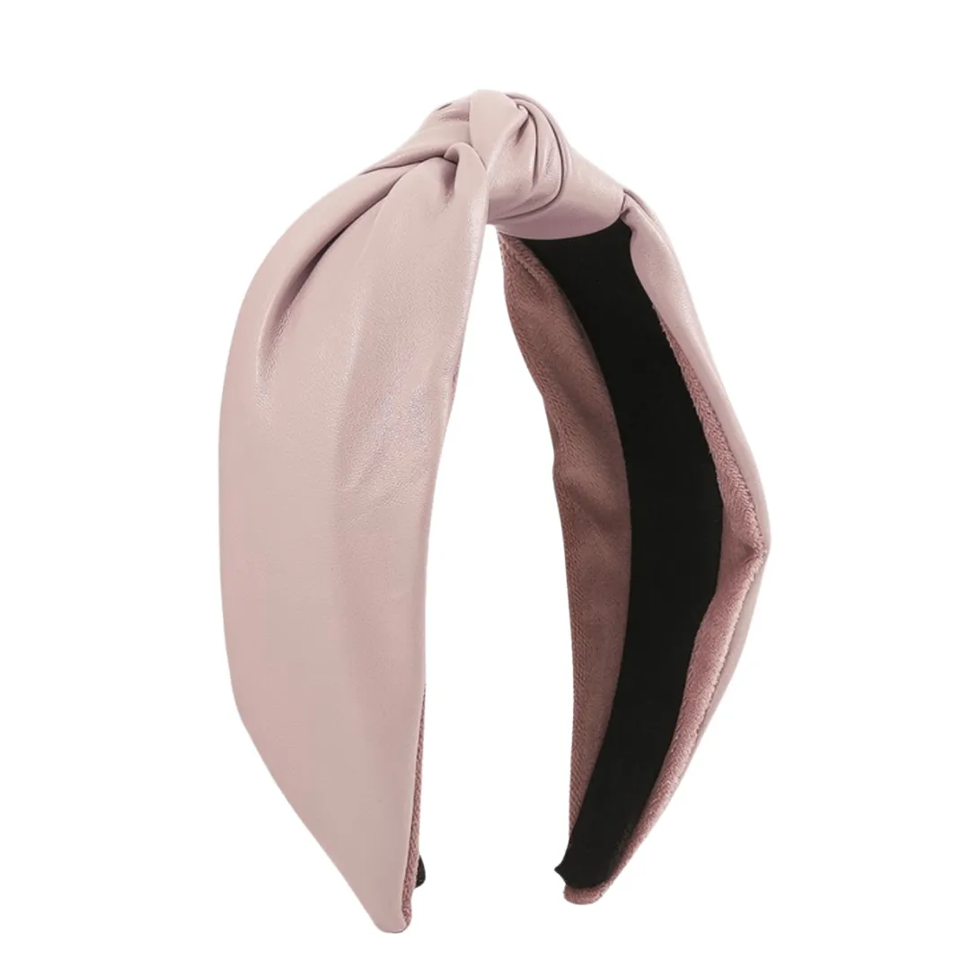 Soft Vegan Leather Topknot Headbands (4 Color Options)