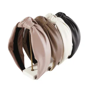 Soft Vegan Leather Topknot Headbands (4 Color Options)