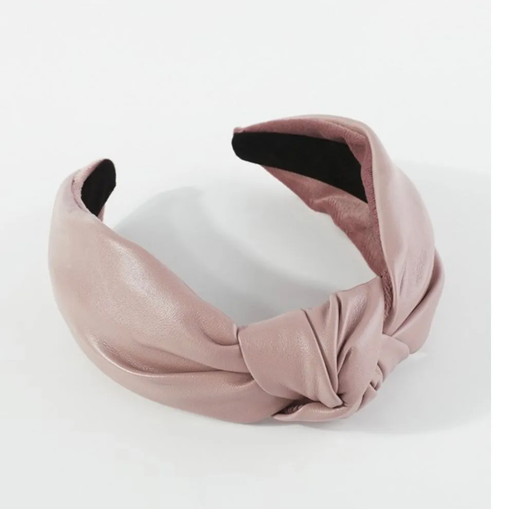 Soft Vegan Leather Topknot Headbands (4 Color Options)