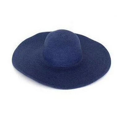 Solid Color Fashion Seaside Sun Visor Hat Large Brimmed Straw Sun Hat Folding Beach Hat