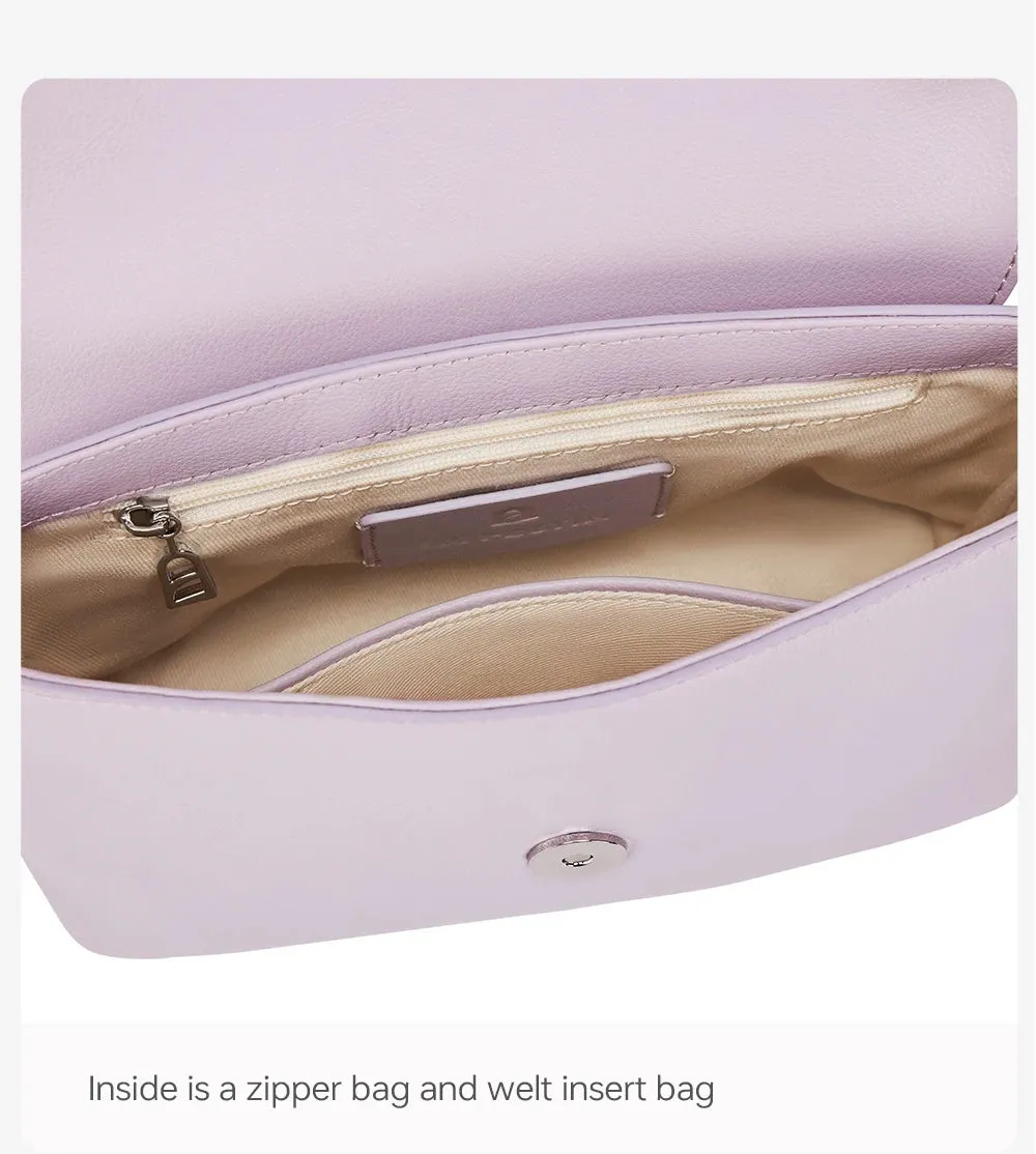 Split Leather Versatile Flap Clouse Crossbody Square Bag