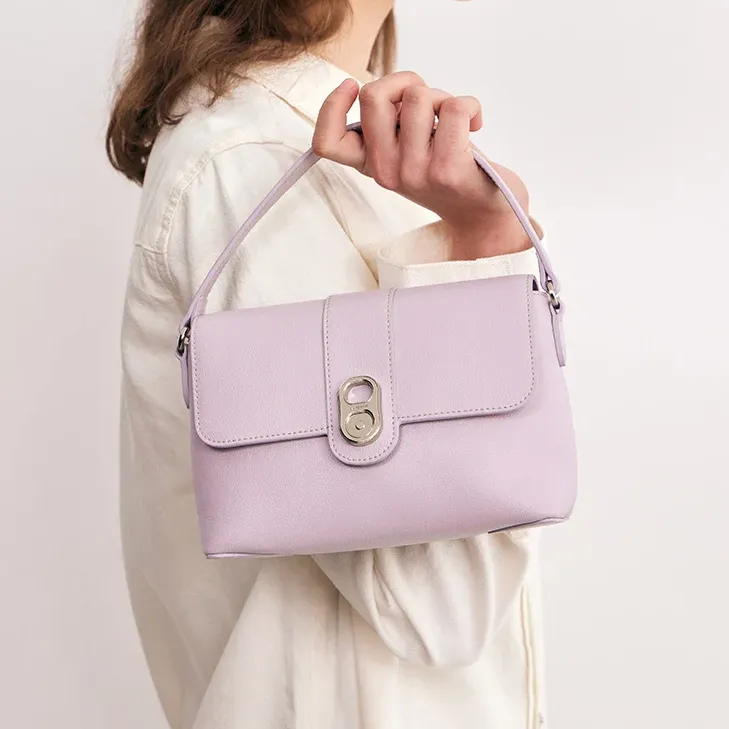 Split Leather Versatile Flap Clouse Crossbody Square Bag