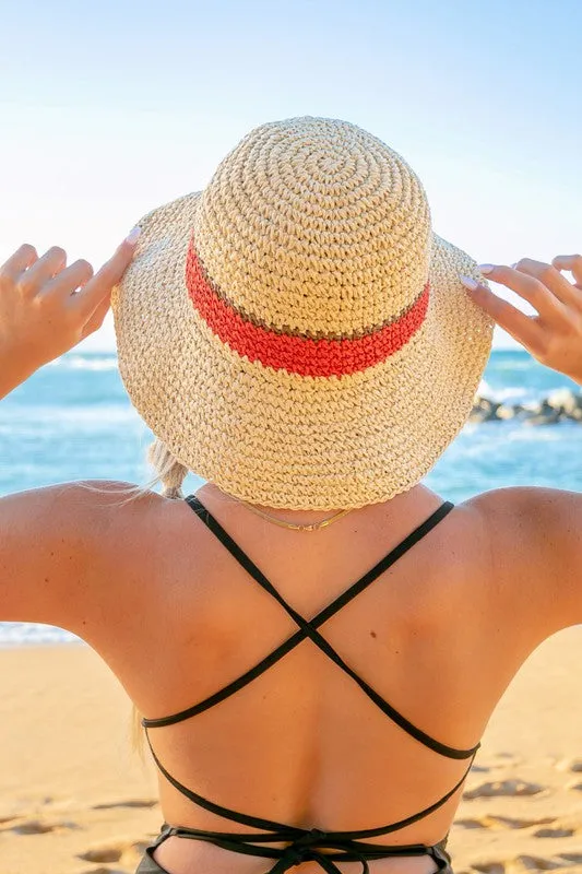 Stripe Accent Straw Bucket Hat *Online Only*