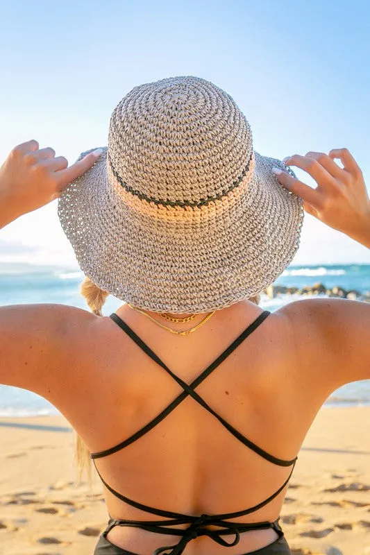 Stripe Accent Straw Bucket Hat *Online Only*