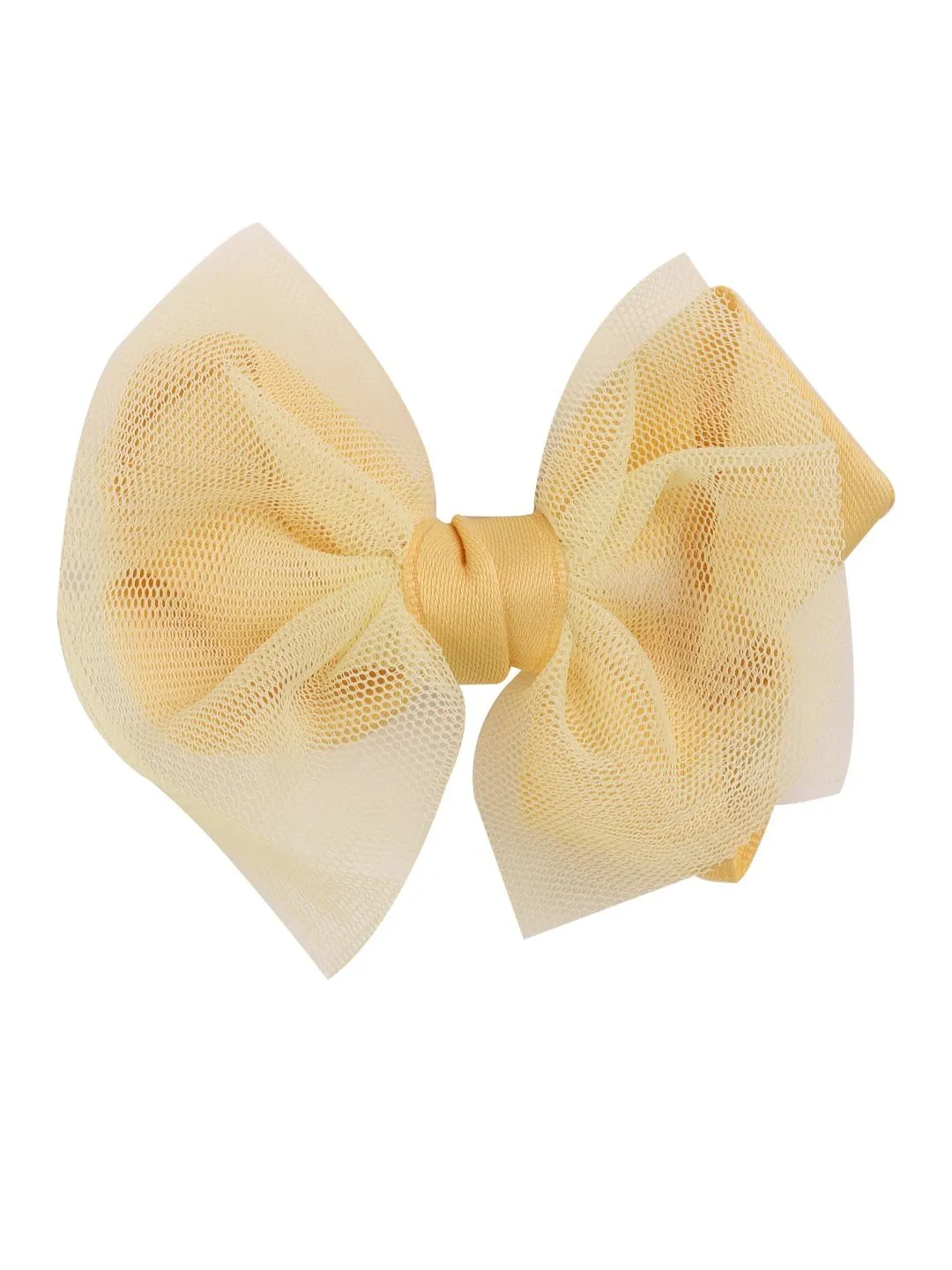 Sunshine Bliss Tulle Hair Bow for Girls- Yellow