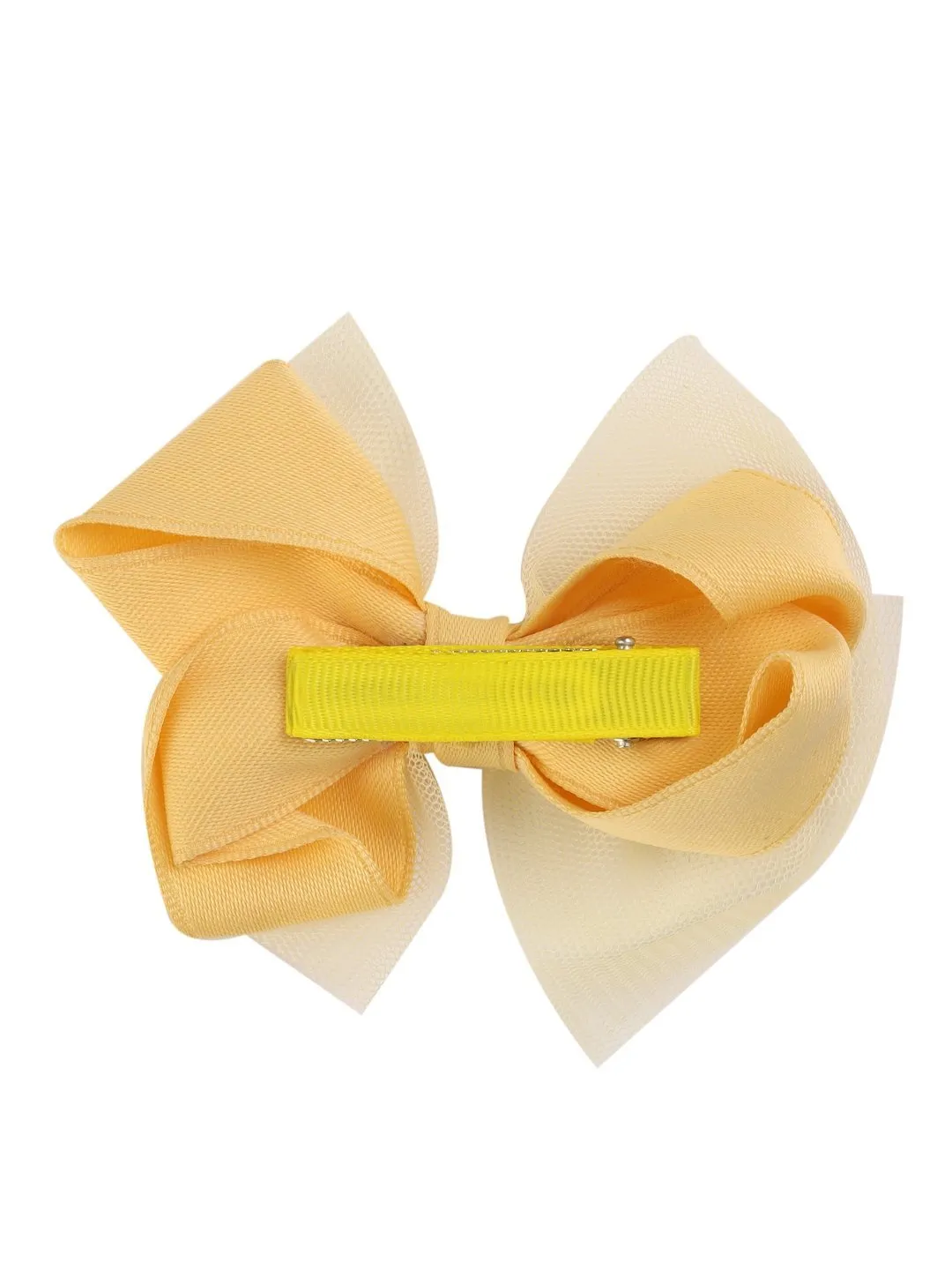 Sunshine Bliss Tulle Hair Bow for Girls- Yellow