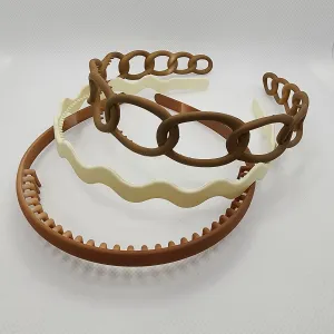 Tea Matte Comb Headband Trio