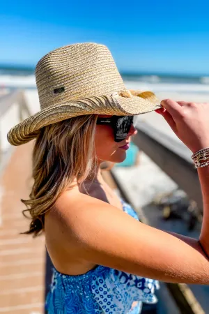 The Cassidy Western Shell Trim Straw Hat - Natural