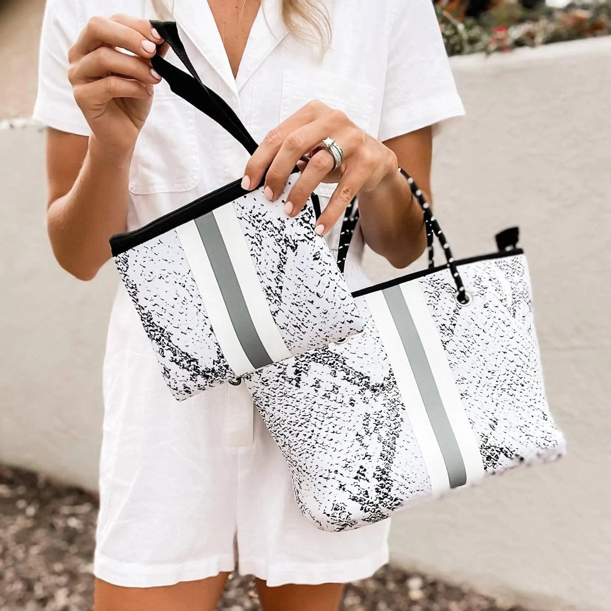 Threaded Pear, Neoprene Handbag & Wristlet