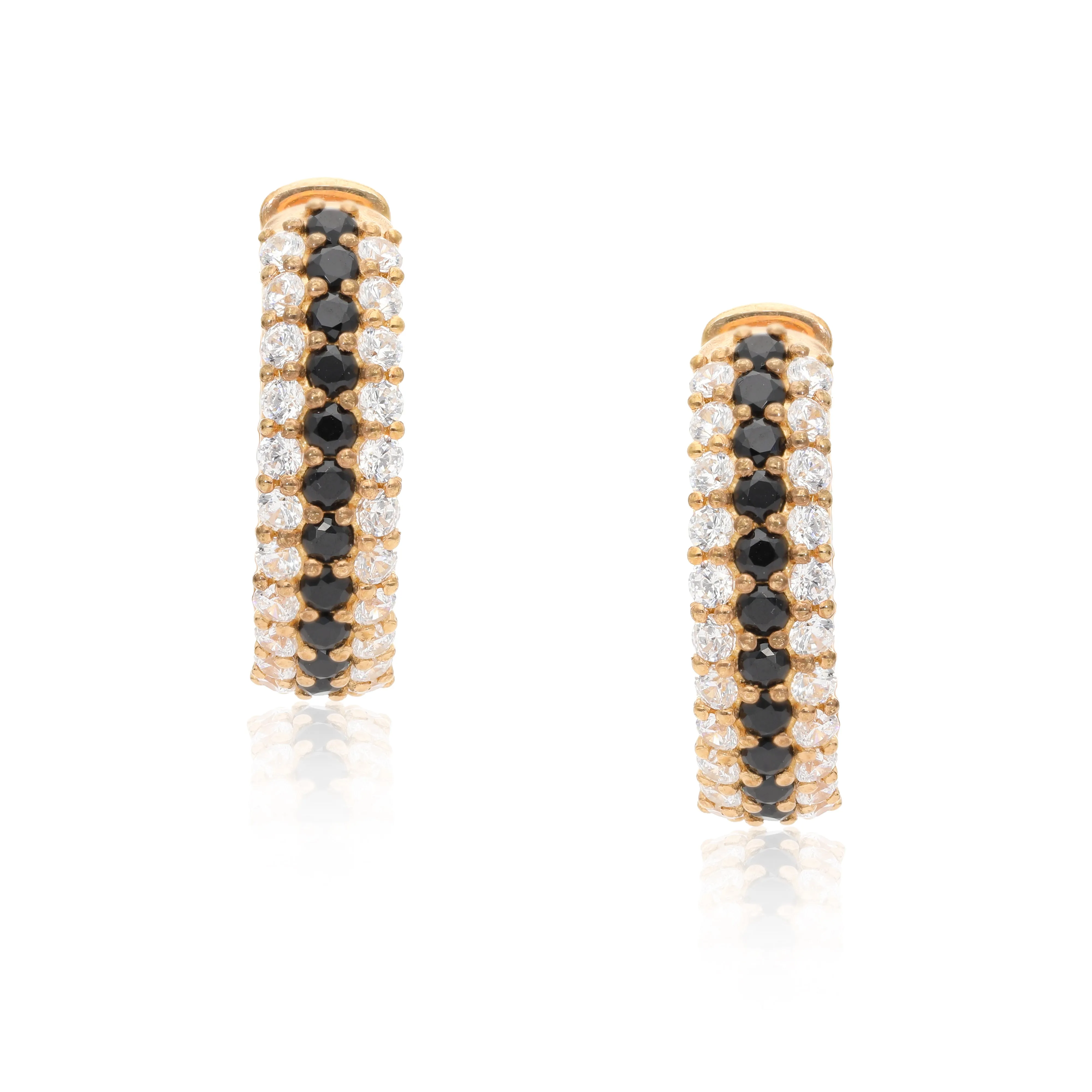 Timeless Sparkle Hoops - Black Spinel