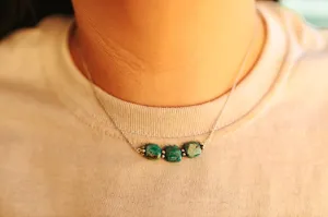 Turquoise Trio Stone Necklace