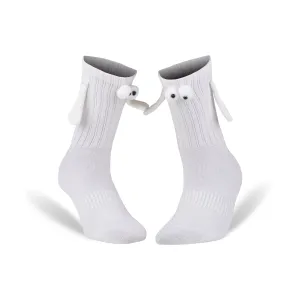 Unisex Magnetic Cotton Socks with Hand Design, Shoe Size 5-10, 1 Pair
