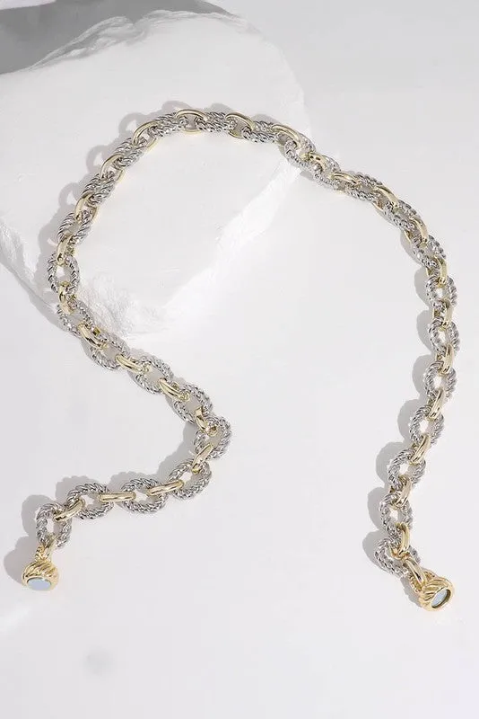 What A Statement Two Tone Link Necklace
