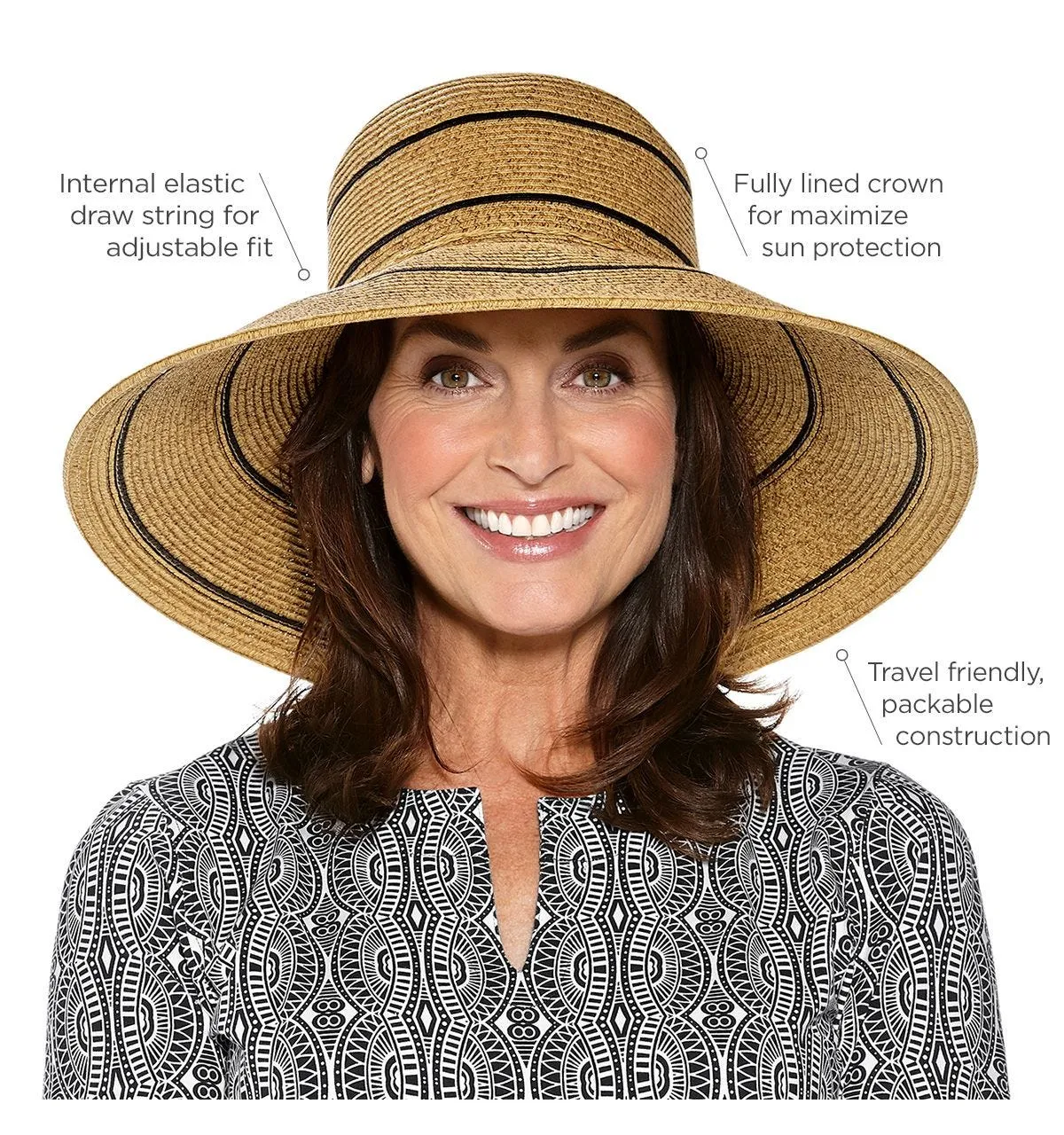 Women's Aubrey Wide Brim Beach Hat  |  Natural
